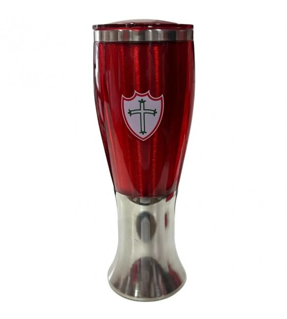 Copo Portuguesa Inox C/Tampa 380ML Vermelho